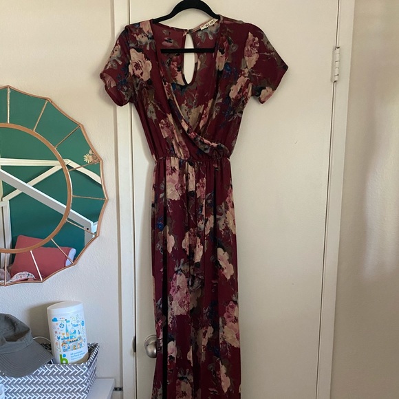 Red floral romper dress - Picture 1 of 2